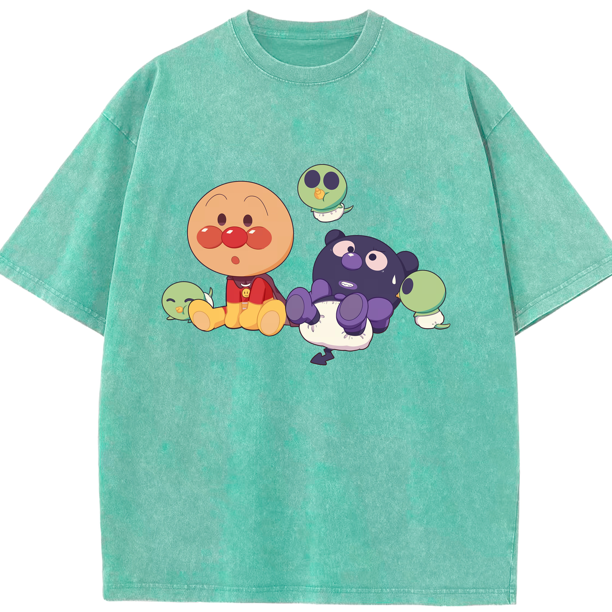 （画像用） アンパンマン Anpanman 綿100% ヴィンテージ風 半袖Tシャツ（フロントプリント）